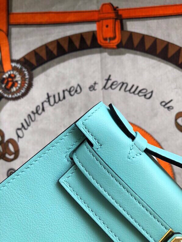 에르메스 미니 켈리백22 블루파온 금장 스위프트